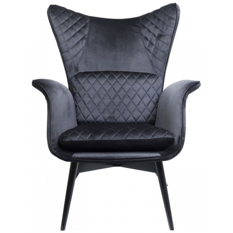 Armchair Tudor Velvet Black